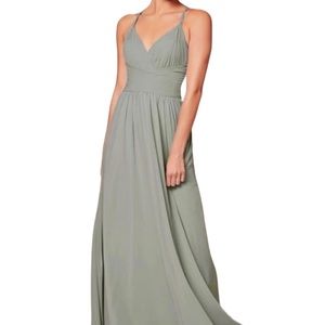 Dear Cleo Alexa Ivy Sea Foam Green Braided Straps Braidesmaid Long Dress size 8